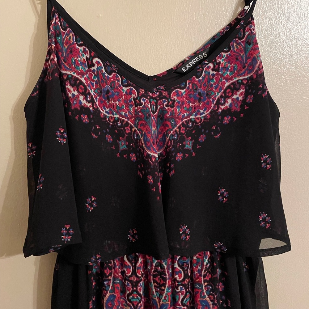 Maxi floral dress with front slit